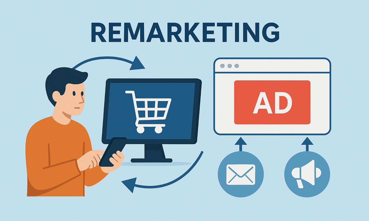 Diagramma che rappresenta la strategia di remarketing
